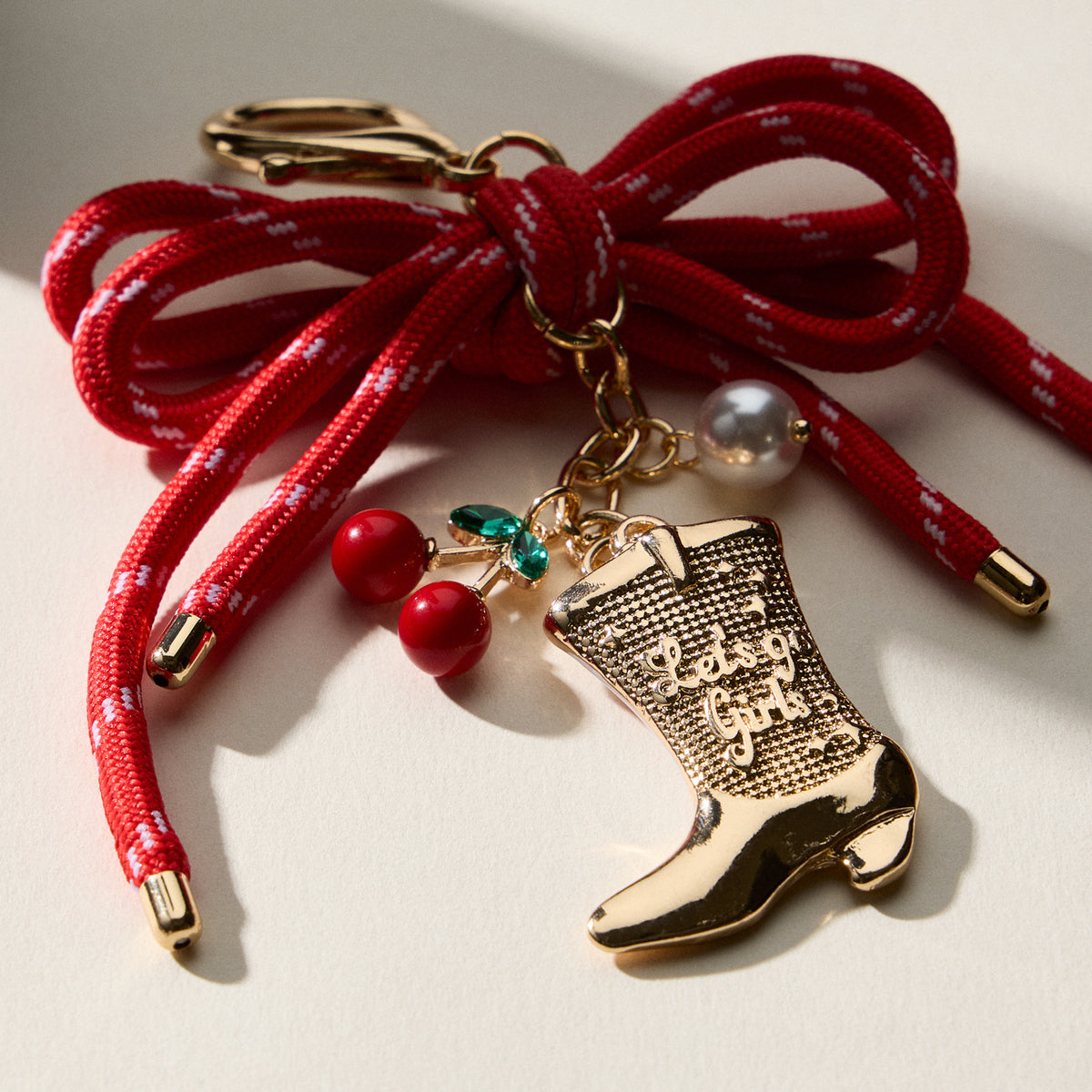 Pink Western Boots Enamel Keychain