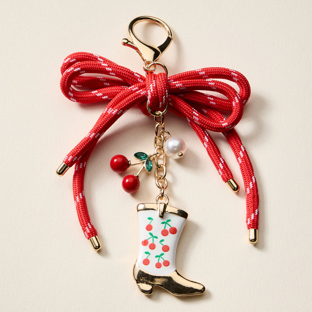 Pink Western Boots Enamel Keychain