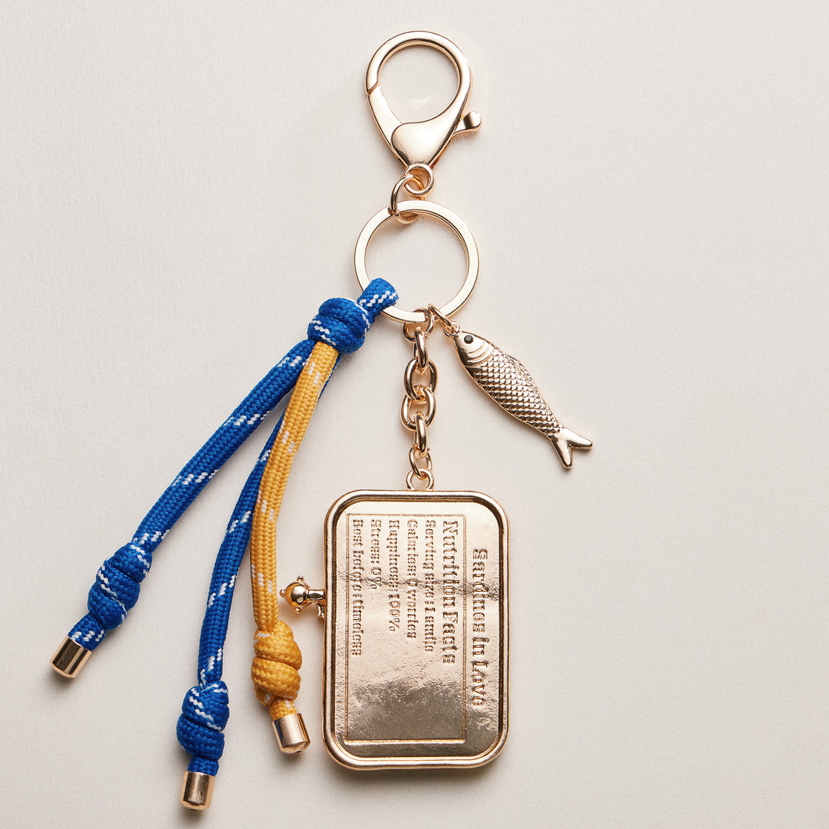 Sardine Tin Keychain with Tassel Charm