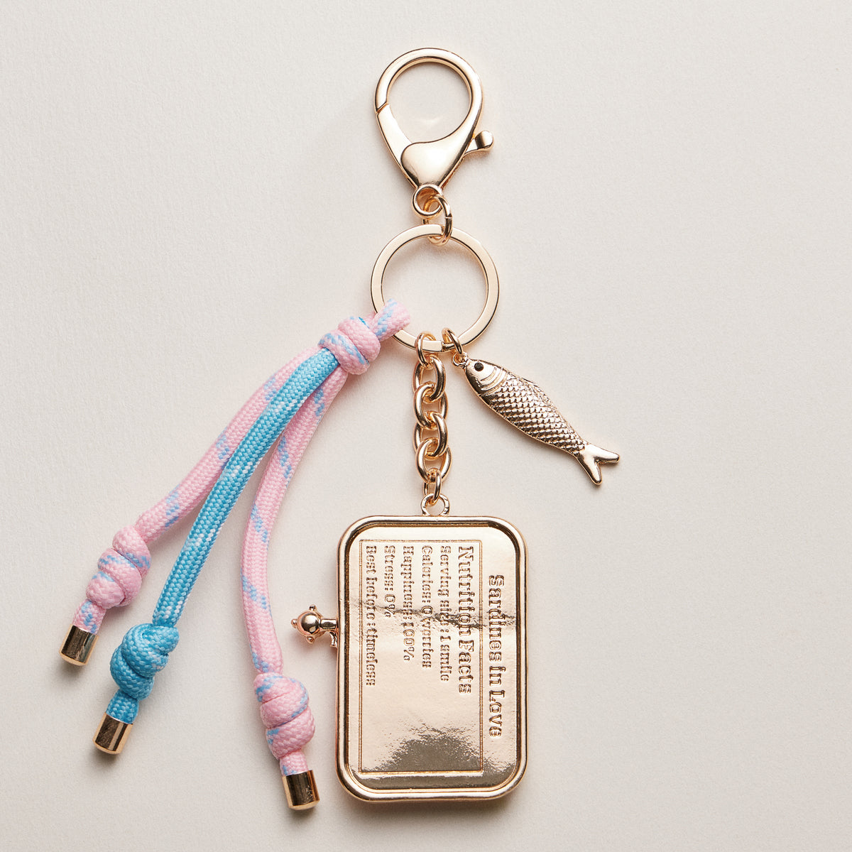 Sardine Tin Keychain with Tassel Charm