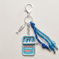 Sardine Tin Keychain with Tassel Charm