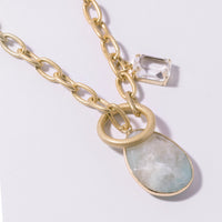 Stone Teardrop Toggle Pendant Necklace