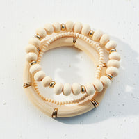 Wood Beaded Stretch Bracelet Set