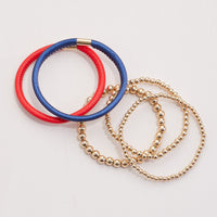 Leather & Seed Beaded Bracelet Set