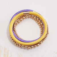 Leather & Seed Beaded Bracelet Set