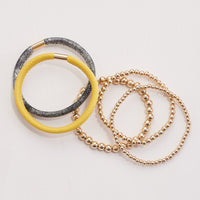 Leather & Seed Beaded Bracelet Set