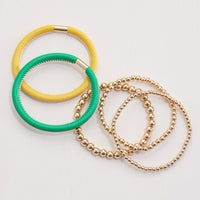 Leather & Seed Beaded Bracelet Set