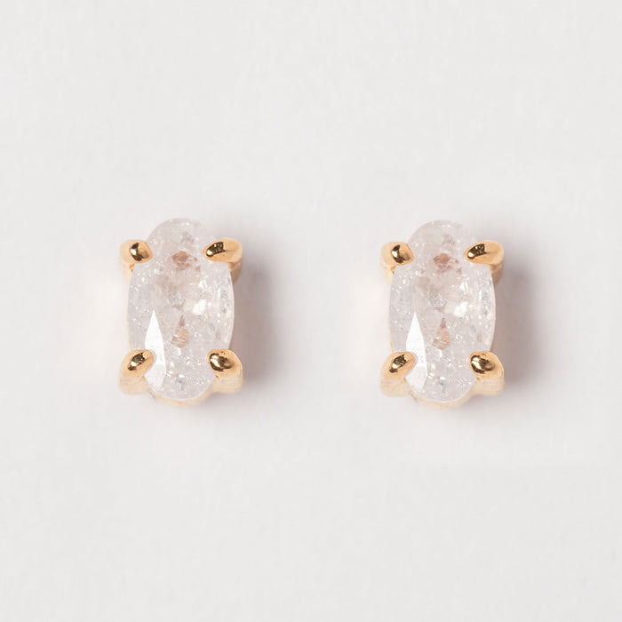 18K Gold Dipped Natural Stone Post Earring