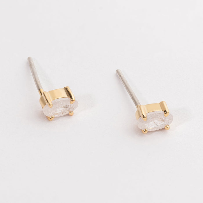18K Gold Dipped Natural Stone Post Earring