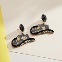 WOODEN WESTERN HAT EARRING