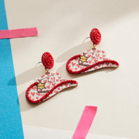 WOODEN WESTERN HAT EARRING