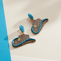 WOODEN WESTERN HAT EARRING