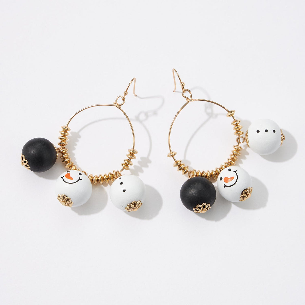Christmas Wooden Ornaments Teardrop Earrings