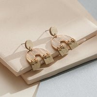 Wooden Arch Shaped Stud Earrings