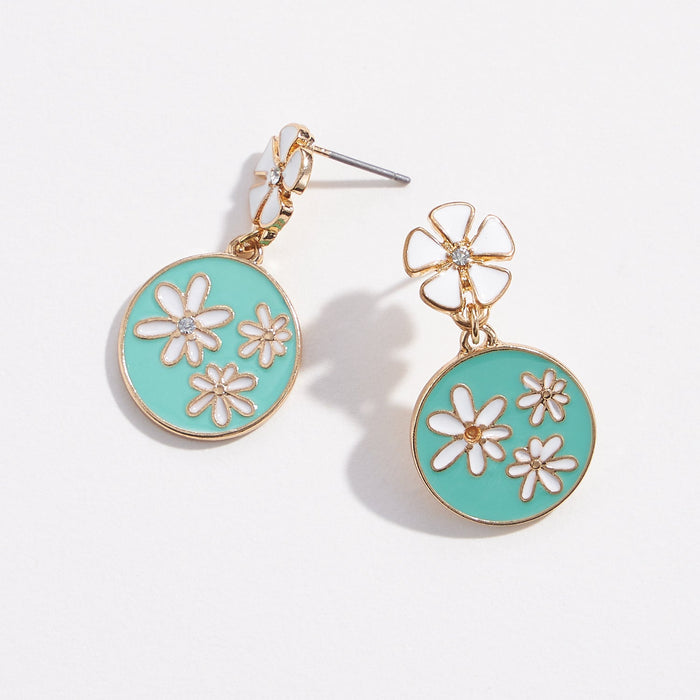 Flower Enamel Post Earrings