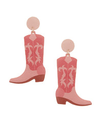PU Leather Western Boots Earrings