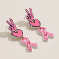 Survivor Ribbon Acrylic Earrings