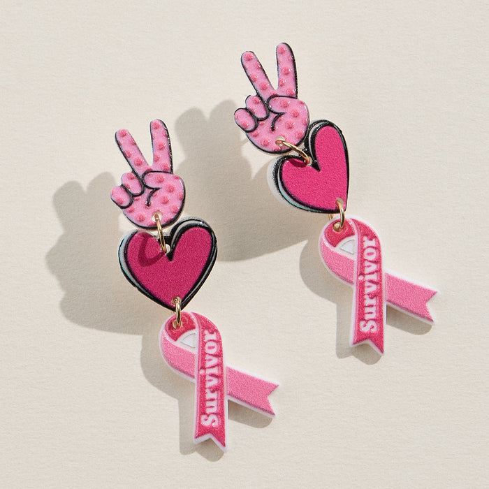 Survivor Ribbon Acrylic Earrings