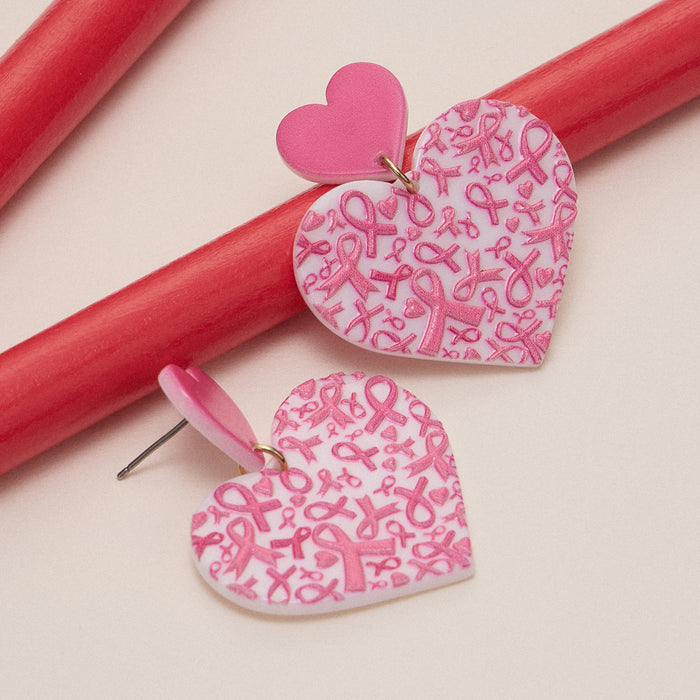 Heart Ribbon Pattern Earrings