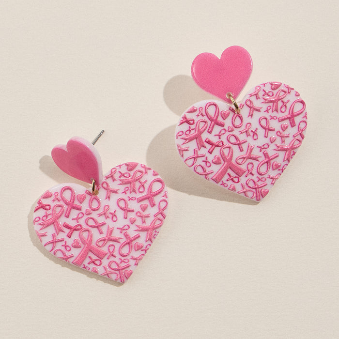 Heart Ribbon Pattern Earrings