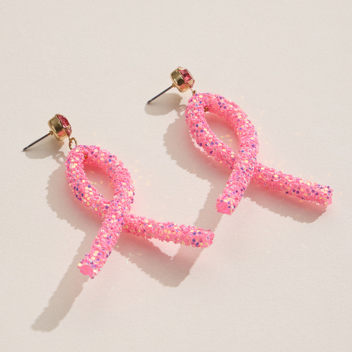 Glitter Ribbon Statement Earrings