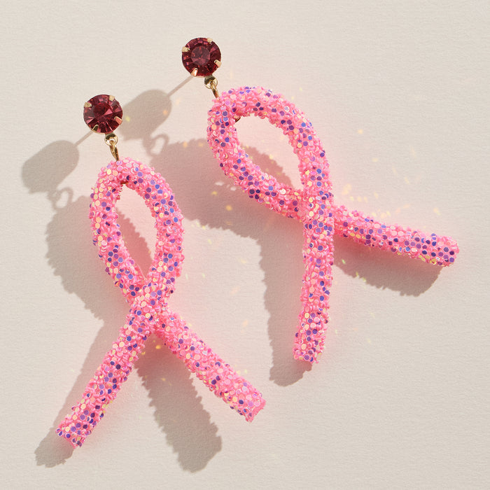 Glitter Ribbon Statement Earrings