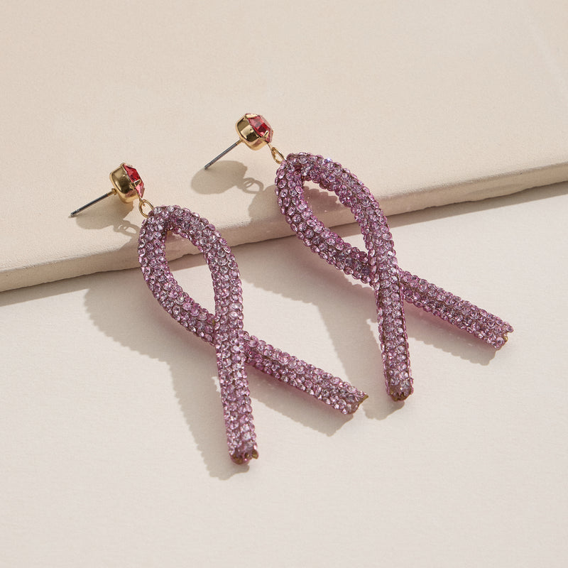 Glitter Ribbon Statement Earrings