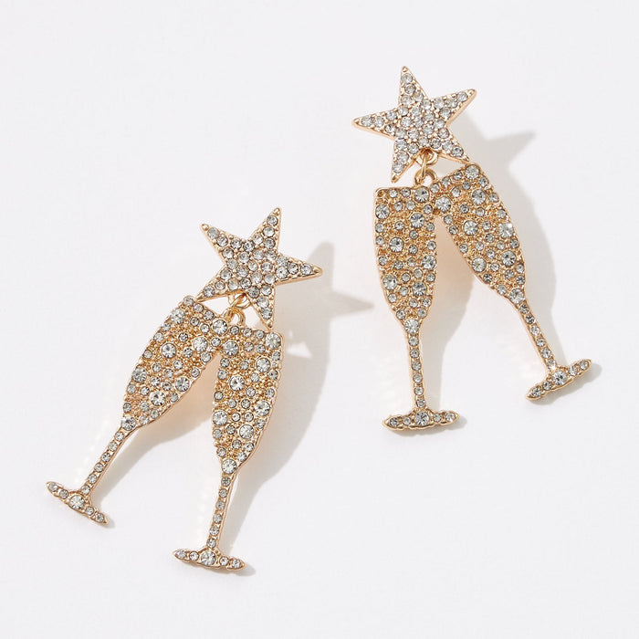 Champagne Glass Earring