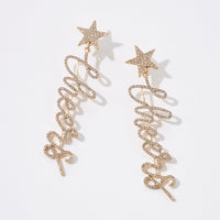 Cheers Script Rhinestone Earring