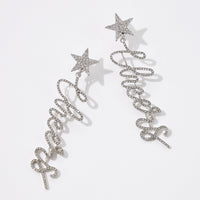 Cheers Script Rhinestone Earring