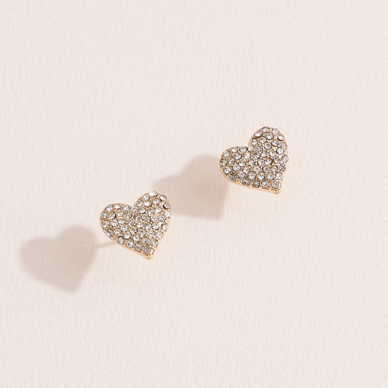 Heart Earring with CZ Stones