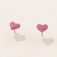 Heart Earring with CZ Stones