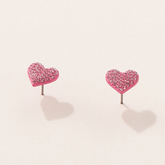 Heart Earring with CZ Stones