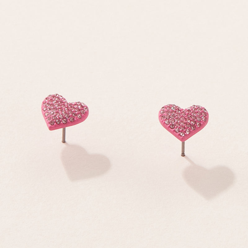 Heart Earring with CZ Stones
