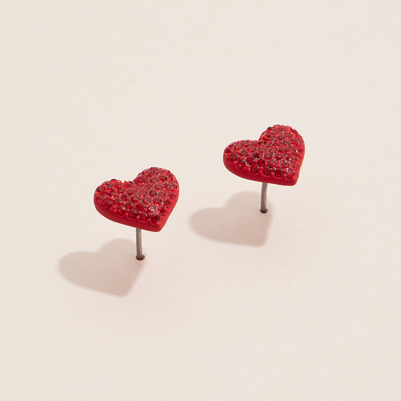 Heart Earring with CZ Stones