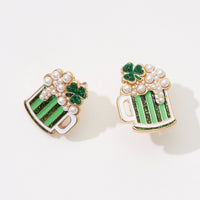 Lucky Beer Post Earrings for Saint Patrick Day