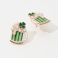 Lucky Beer Post Earrings for Saint Patrick Day