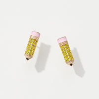 Pave Pencil Post | Earrings for Teacher's Day