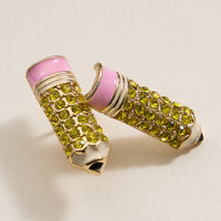 Pave Pencil Post Earrings for Teacher's Day