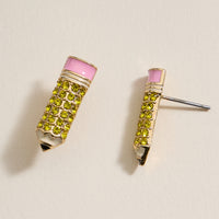 Pave Pencil Post | Earrings for Teacher's Day