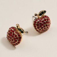 Pave Apple Post Earrings for Teacher's Day