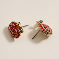Pave Apple Post Earrings for Teacher's Day