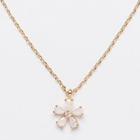 18K Gold Dipped Necklace with Flower Pendant
