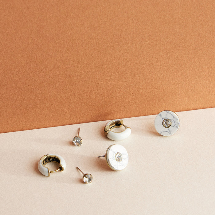 Natural Stone Multi Earring Set