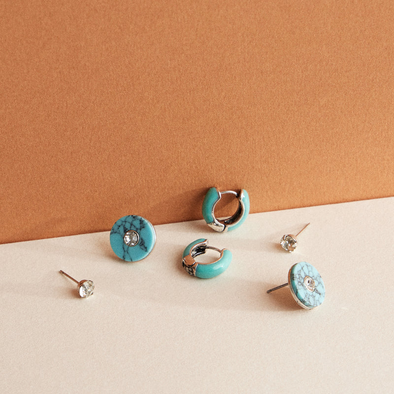 Natural Stone Multi Earring Set