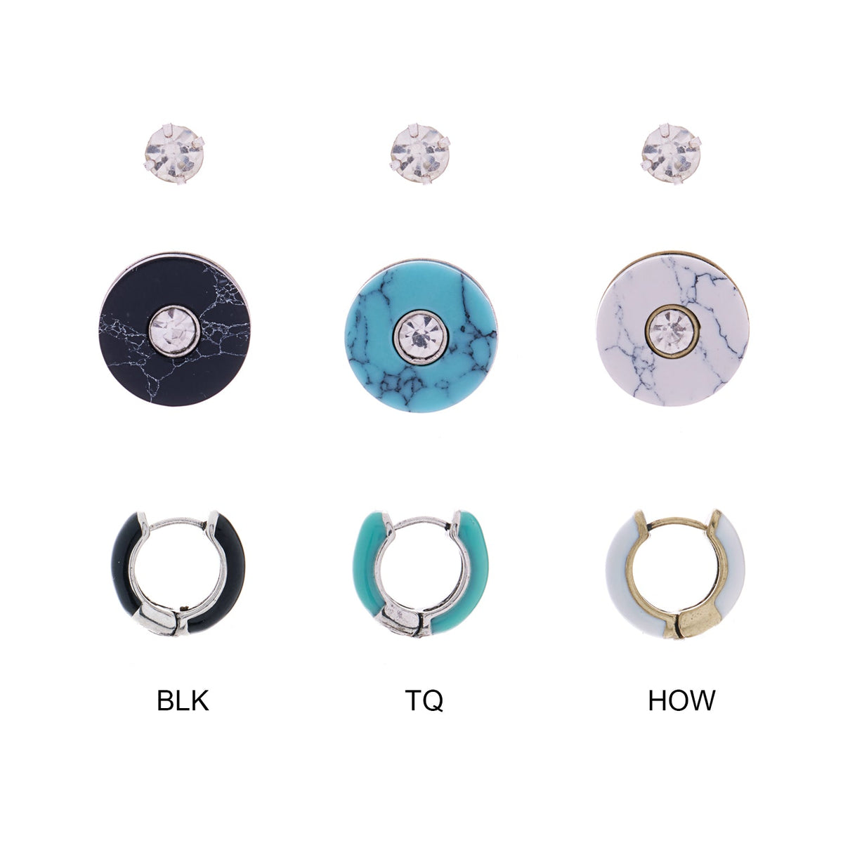Natural Stone Multi Earring Set
