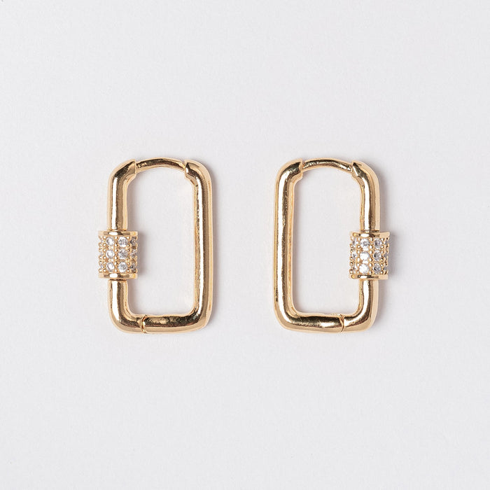 18K Gold Dipped Pave Huggie Earring