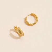 18K Gold Plated Stainless Pearl Hoop Earrings