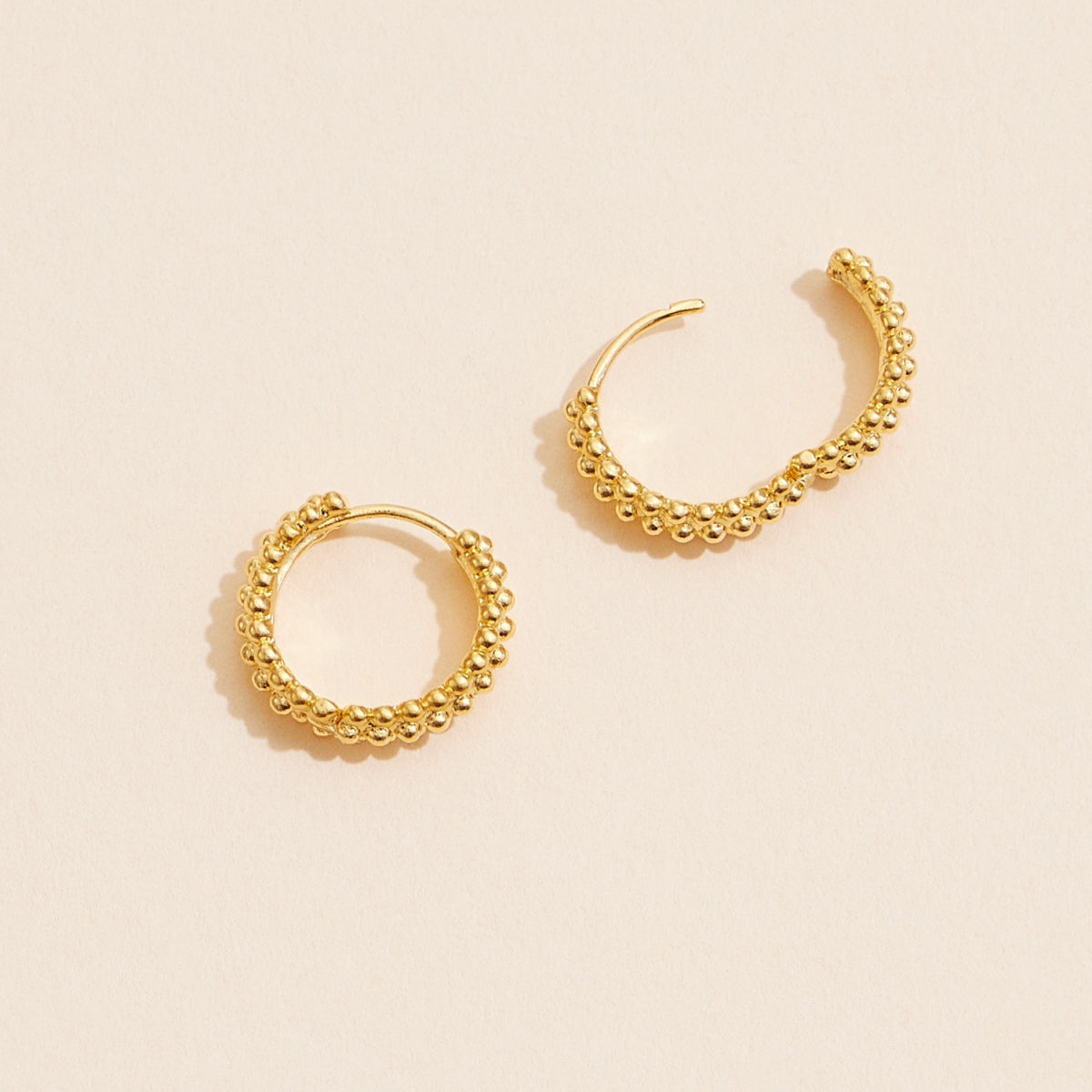 18K Gold Plated Stainless Pearl Hoop Earrings