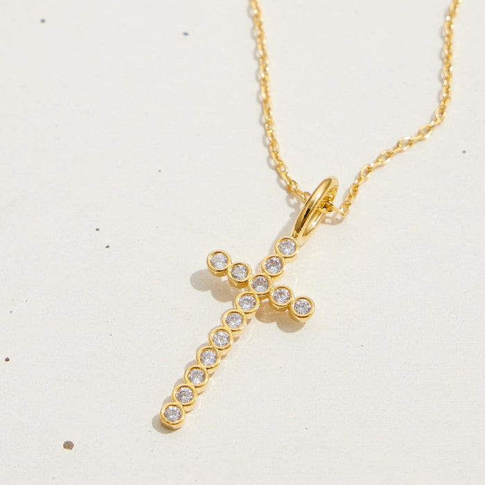 Gold Dipped Cross Pendant Necklace